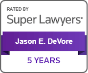 Rated By Super Lawyers | Jason E. DeVore | 5 Years